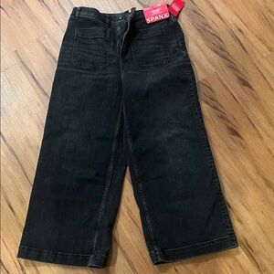 NWT SPANX Black Cropped Wide-Leg Pants